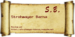 Strohmayer Barna névjegykártya